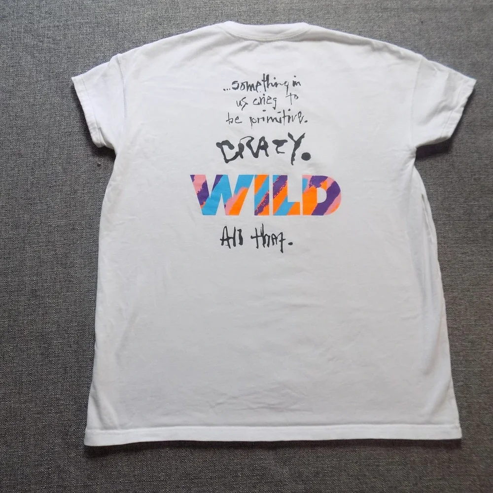 Nike Graphic T-Shirt Mens Medium White Good Crazy Wild Primitive Quote Tee